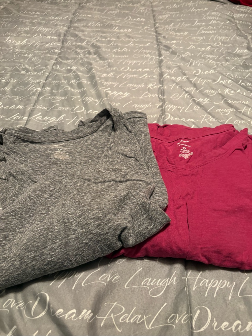 Sonoma Long-Sleeve Tee Pair in Gray & Hot Pink-price is for both